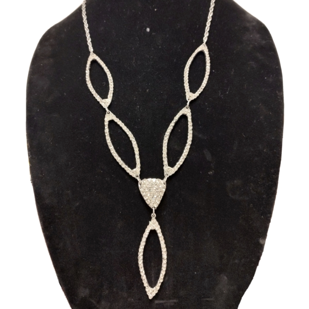 Vintage Clara Studio Kasavina Swarovski Statement Necklace in Silver